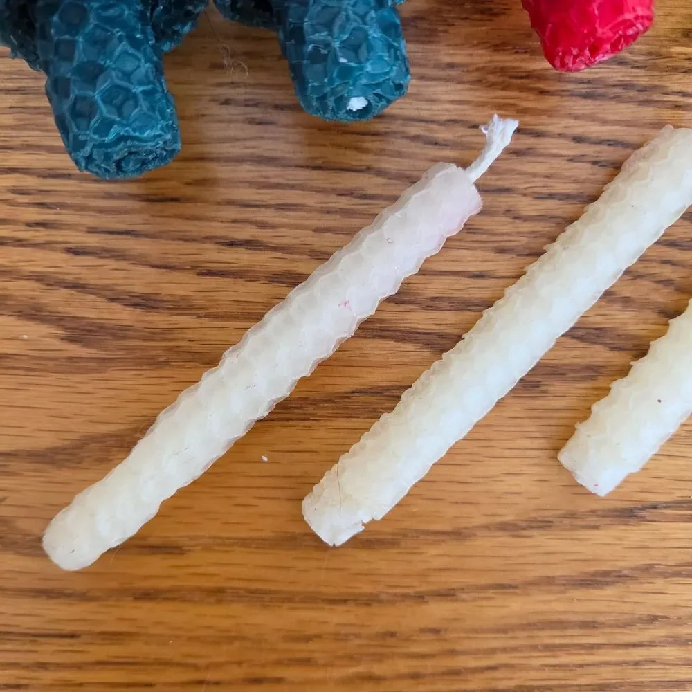 Vintage Handcrafted Rolled Beeswax Candle Set - Honeycomb Trees & Mini Tapers